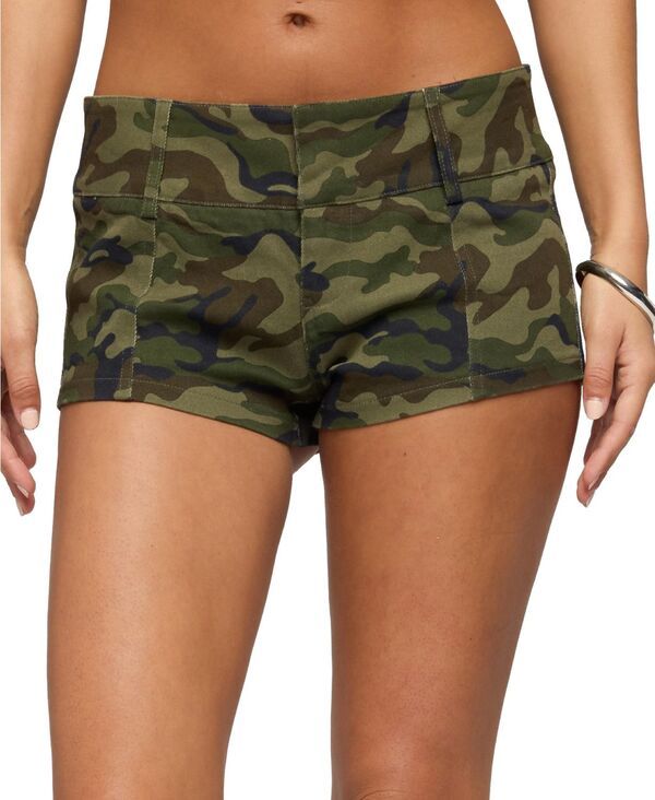 アディクテッド レディース ボトムス ハーフパンツ・ショーツ ショートパンツ Edikted Womens Camo Craze Stretch Micro Shorts Olive オリーブ