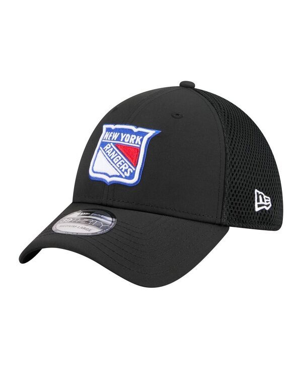 ニューエラ メンズ アクセサリー 帽子 ロゴ New Era Mens Black New York Rangers Logo 39THIRTY Flex Hat Black ブラック