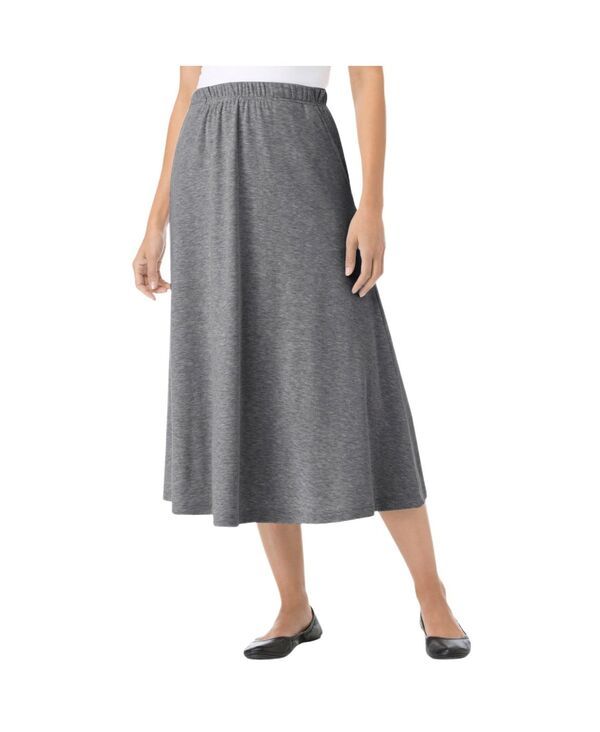 ウーマン ウィズイン レディース ボトムスカート A ライン プラスサイズ ニット Woman Within Womens Plusize 7Day Knit ALine Skirt Medium h