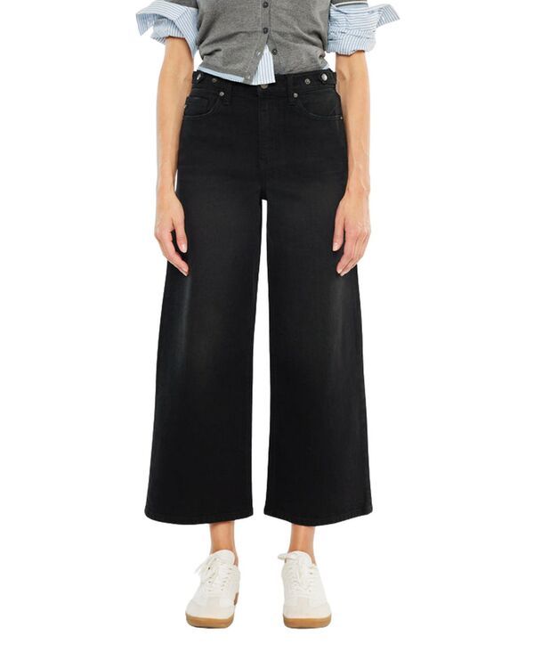 カンクン レディース ボトムス デニムパンツ クロップド ジーンズ KanCan Womens Victoria Ultra High Rise Cropped WideLeg Jeans Black