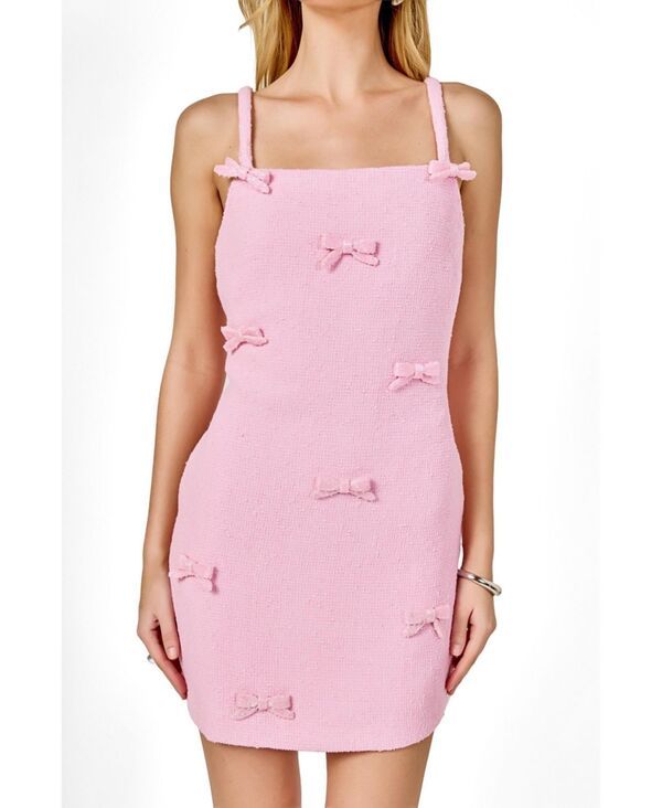 エンドレスローズ レディース トップス ワンピース ミニ endless rose Womens Bow Embellished Mini Dress Pink ピンク