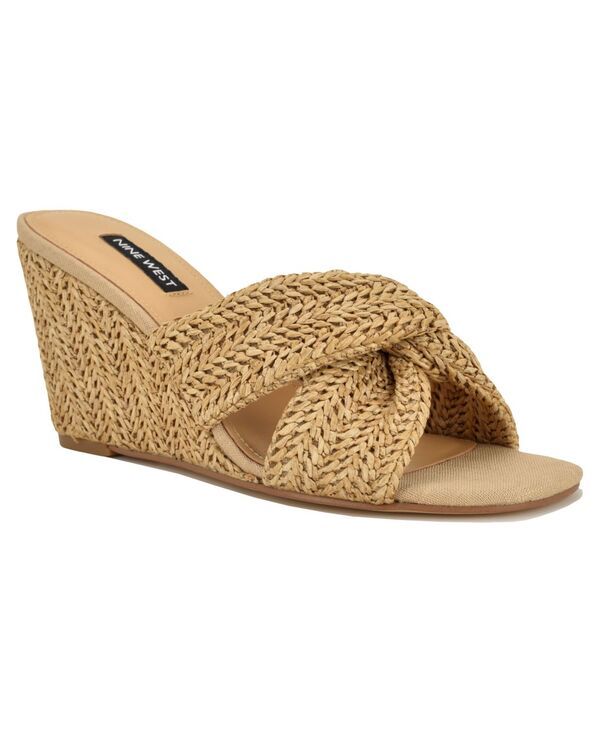ナインウェスト レディース シューズ スリッポン・ローファー サンダル Nine West Womens Nejia Woven SlipOn Wedge Sandals Natural