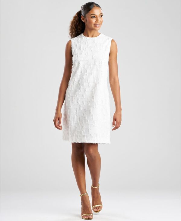 ナトリ レディース トップス ワンピース ノースリーブ Natori Womens Fil Coupe Jacquard Sleeveless Dress White ホワイト