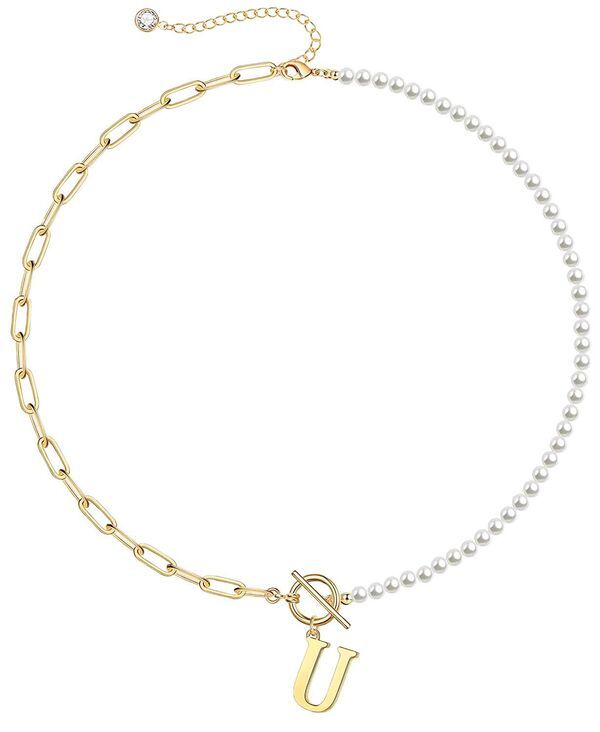 レイチェルグラウバー レディース アクセサリー ネックレス・チョーカー・ペンダントトップ レース Rachel Glauber 14K Gold Plated Toggle Clasp Initial