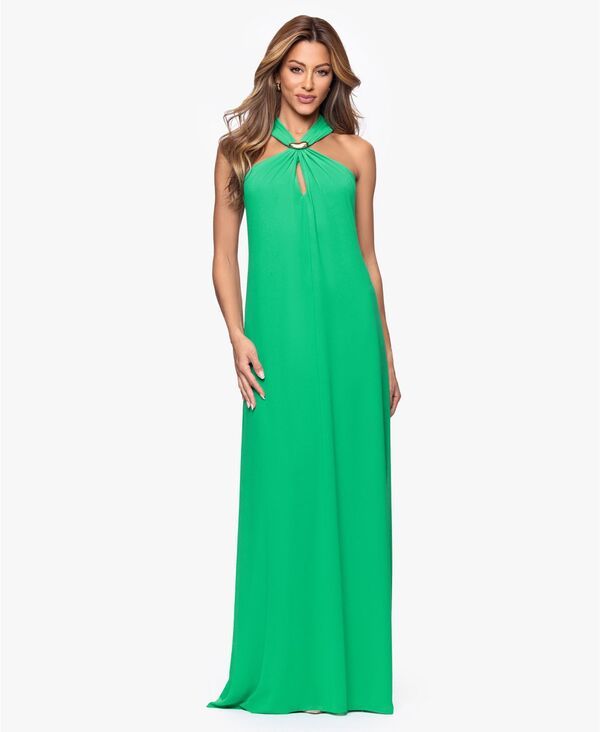エスケープ レディース トップス ワンピース ホルター XSCAPE Womens Long Halter Neck Ball Gown Emerald エメラルド