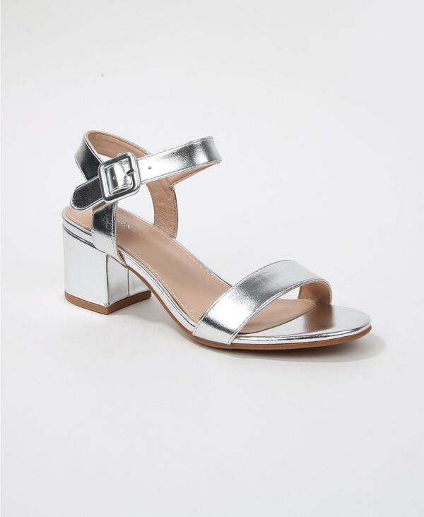 バーネス レディース シューズ サンダル ヒール BERNESS Womens Elisha Classic Strap Block Heel Dressandal silver シルバー