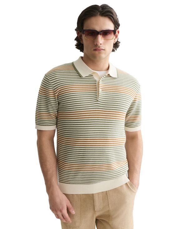 スコッチアンドソーダ メンズ トップス ポロシャツ コットン ニット SCOTCH SODA Mens Knitted RegularFit Cotton Polo Shirt Oil Green S
