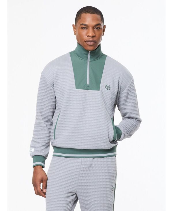 セルジオタッキーニ メンズ アウター ニット・セーター ハーフジップ Sergio Tacchini Mens Netto Quarter Zip Sleet