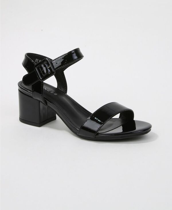 バーネス レディース シューズ サンダル ヒール BERNESS Womens Elisha Classic Strap Block Heel Dressandals Black ブラック