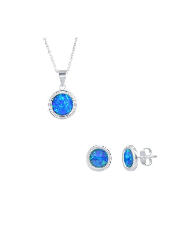 カリビアントレジャーズ レディース アクセサリー ネックレス・チョーカー・ペンダントトップ レース Caribbean Treasuresterling Round Opal Necklace Ear