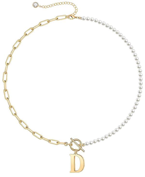 レイチェルグラウバー レディース アクセサリー ネックレス・チョーカー・ペンダントトップ レース Rachel Glauber 14K Gold Plated Toggle Clasp Initial