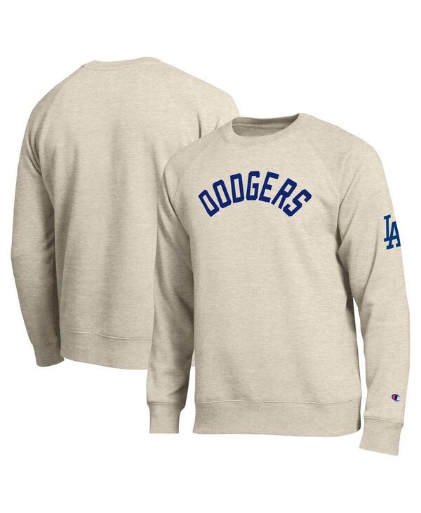 チャンピオン メンズ アウター パーカー・スウェット シャツ Champion Mens Oatmealos Angeles Dodgers AllStar Soft Felt Raglan Swea