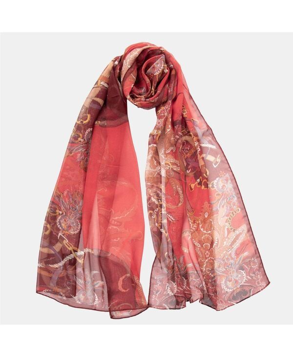 エリザベッタ レディース アクセサリー マフラー・ストール・スカーフ シアー シルク Elizabettalessandra Long Sheer Silk Scarfor Women Red レッド