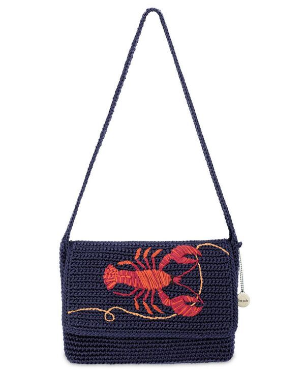 ザサック レディース バッグ The Sak Marlow HandCrocheted Small Shoulder Handbag Lobster Blue ブルー