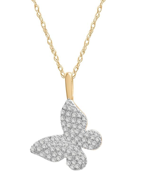 ラップド レディース アクセサリー ネックレス・チョーカー・ペンダントトップ レース Wrappediamond Butterfly Pendant Necklace 16 ctw in 14k Go