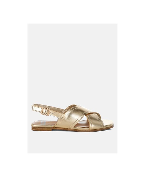ラグアンドコー レディース シューズ パンプス トール レザー Rag Co Rag and Co Womens Kanon Metallic Pleather CrissCross Flats Go
