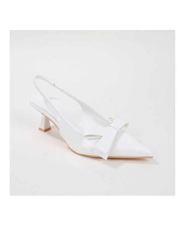バーネス レディース シューズ パンプス ヒール BERNESS Calliope Slingbackitten Heels White ホワイト