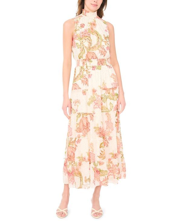 ミスク レディース トップス ワンピース モックネック ノースリーブ マキシ MSK Womensleeveless Mock Neck Maxi Dress Egret