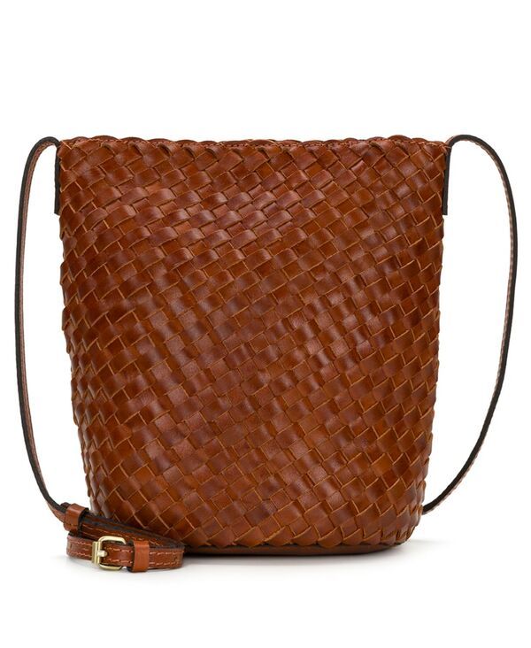 パトリシアナシュ レディース バッグ レザー Patricia Nash Darcy Small Woven Leather Crossbody Handbag Cognac