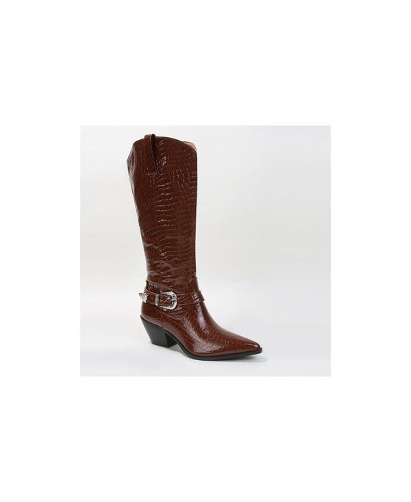 バーネス レディース シューズ ブーツ・レインブーツ プリント BERNESS Tristen CrocoPrint Western Boots Brown ブラウン