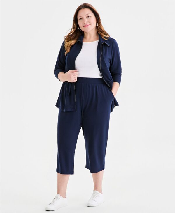 スタイルアンドコー レディース ボトムス カジュアルパンツ プラスサイズ パイル キャップ Style Co Plusize LuxLounge French Terry Capri Pants In