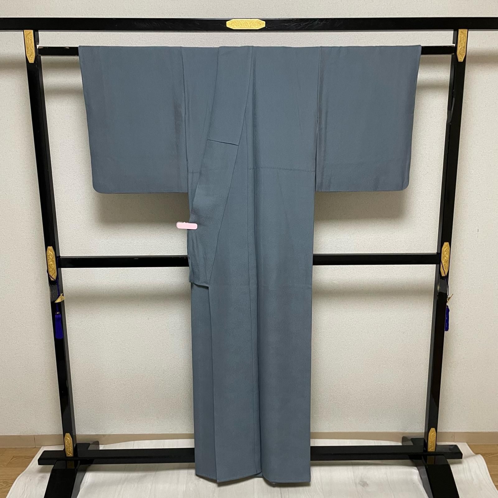 本加賀友禅作家 押田正義 色無地 上品な色味 紗綾形地紋 着物 正絹 一