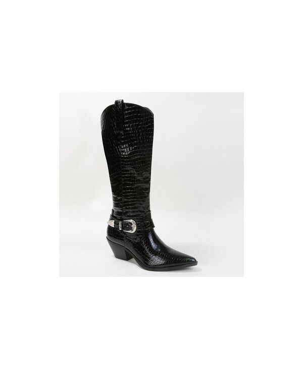 バーネス レディース シューズ ブーツ・レインブーツ プリント BERNESS Tristen CrocoPrint Western Boots Black ブラック