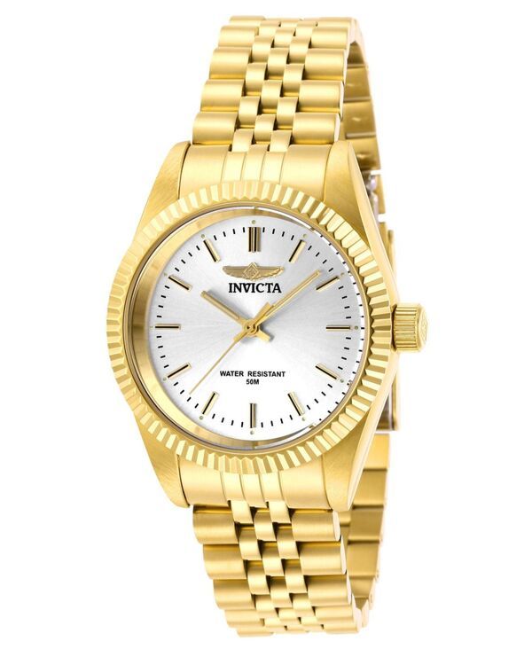 インビクタ レディース アクセサリー 腕時計 Invicta Womens 29407 Specialty Quartz 3 Hand Silver Dial Watch Gold ゴールド