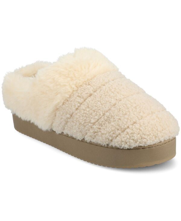 ジュルネ コレクション レディース シューズ サンダル キルティング Journee Collection Womens Blair Quilted Clog Slippers Natural She