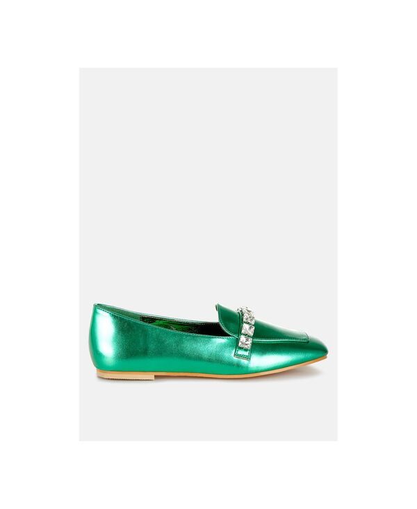 ラグアンドコー レディース シューズ パンプス トール ローファー Rag Co Rag and Co Womens Celosia Metallic Diamante Strap Loafers G