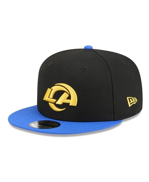 ニューエラ メンズ アクセサリー 帽子 New Era Mens BlackRoyalos Angeles Rams 9FIFTY Snapback Hat Black Royal ブラック