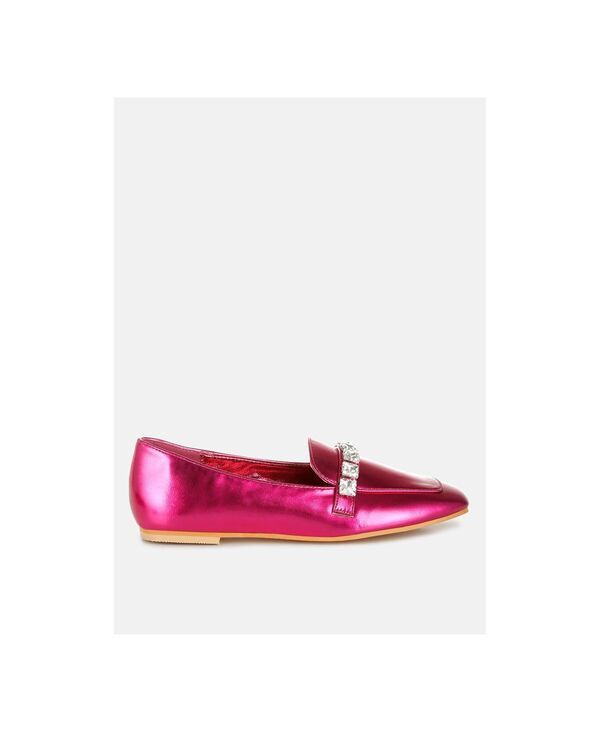 ラグアンドコー レディース シューズ スリッポン・ローファー トール Rag Co Rag and Co Womens Celosia Metallic Diamante Strap Loafers