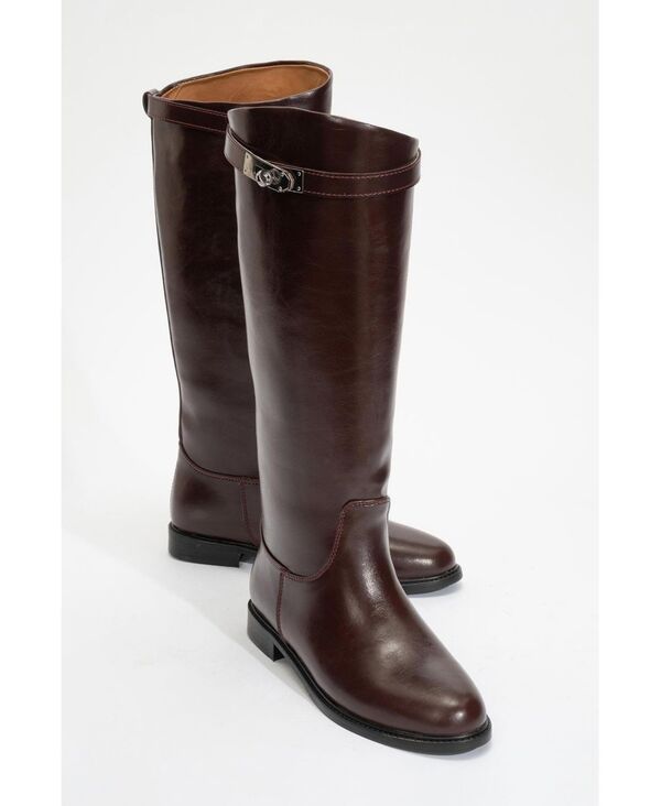 プロローグシューズ レディース ブーツ・レインブーツ Prologue Shoes Womens Yoko Knee High Boot Burgundy faux leather バーガンディ
