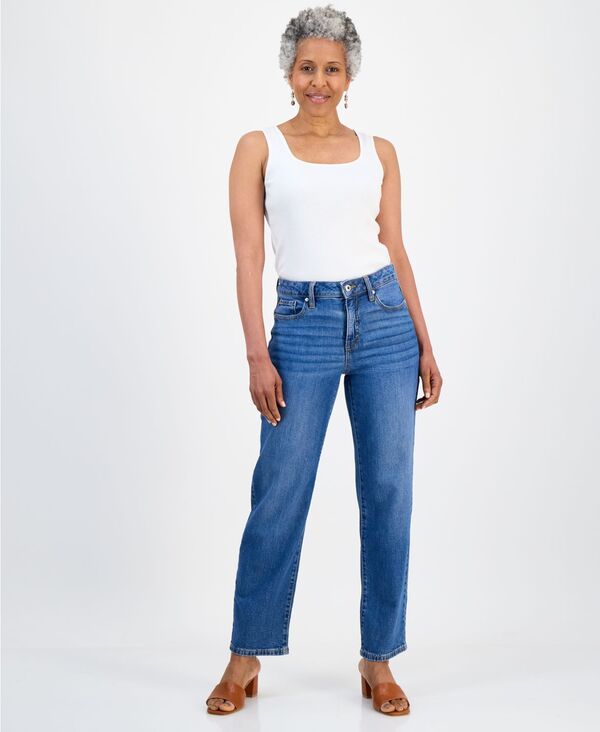 スタイルアンドコー レディース ボトムス デニムパンツ プチ ジーンズ Style Co Petite MidRise Relax StraightLeg Jeans Dream Wash