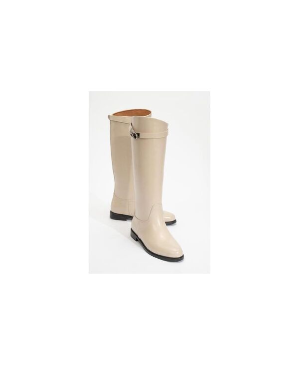 プロローグシューズ レディース ブーツ・レインブーツ Prologue Shoes Womens Yoko Knee High Boot Beige faux leather ベージュ
