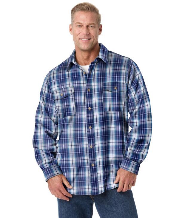 キングサイズ メンズ トップス シャツ トール KingSize Big Tall The Brawny Flannel Shirts Navy plaid ネイビー