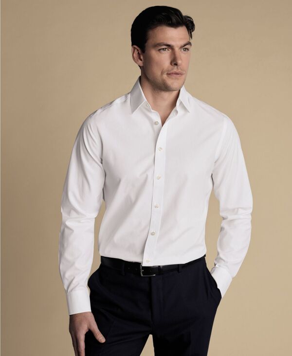チャールズティリット メンズ トップス シャツ Charles Tyrwhitt MenslimFit Poplin Shirt White ホワイト