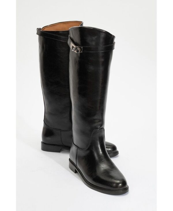 プロローグシューズ レディース ブーツ・レインブーツ Prologue Shoes Womens Yoko Knee High Boot Black faux leather ブラック