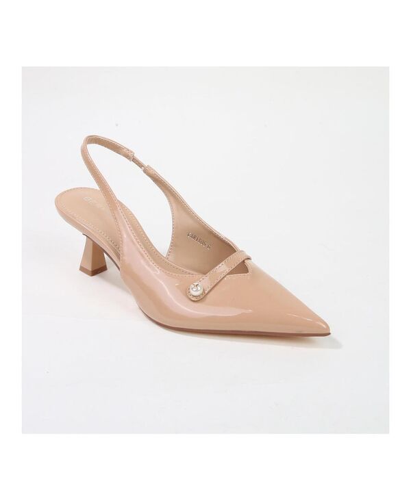 バーネス レディース シューズ パンプス BERNESS Caris Patent Slingback Pump Beige ベージュ