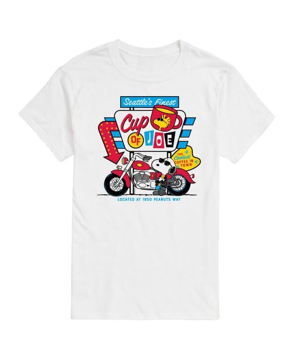エアウェーブス メンズ トップス Tシャツ AIRWAVES Hybrid Apparel Peanuts Coffee Menshort Sleeve Tee White ホワイト