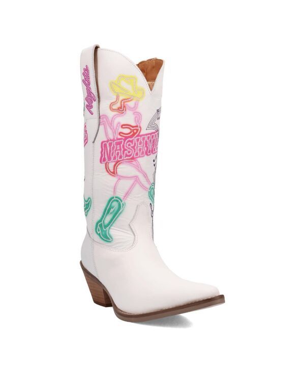ディンゴ レディース シューズ ブーツ・レインブーツ レザー Dingo Womens Nashville Nights Leather Boot White ホワイト