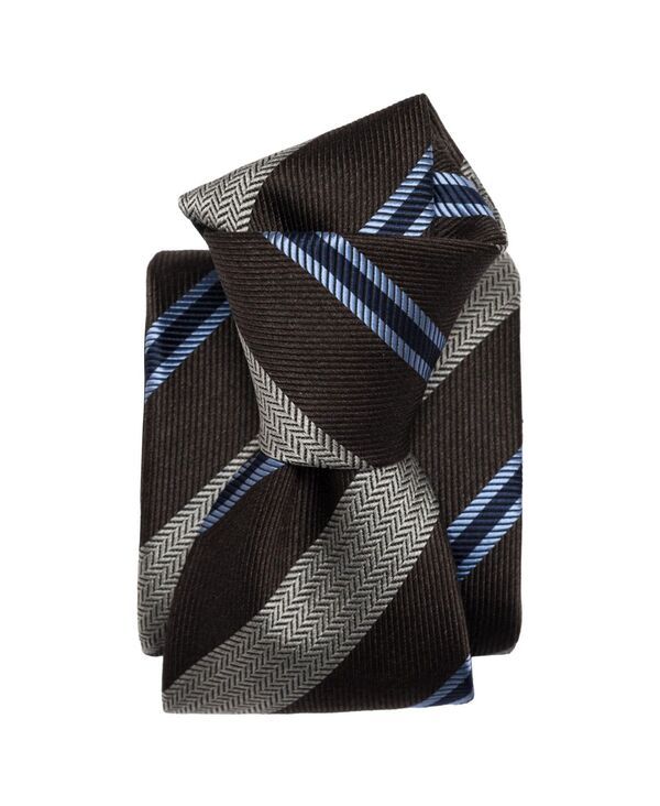エリザベッタ メンズ アクセサリー ネクタイ ミニ シルク Elizabetta Mens Flaminia Silk Jacquard Tie for Men Brown ブラウン