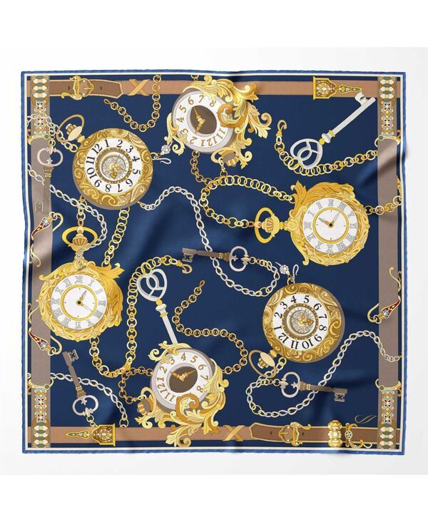 エリザベッタ メンズ アクセサリー ネクタイ シルク Elizabetta Mens Like Clockwork Silk Pocket Square for Menavy ネイビー