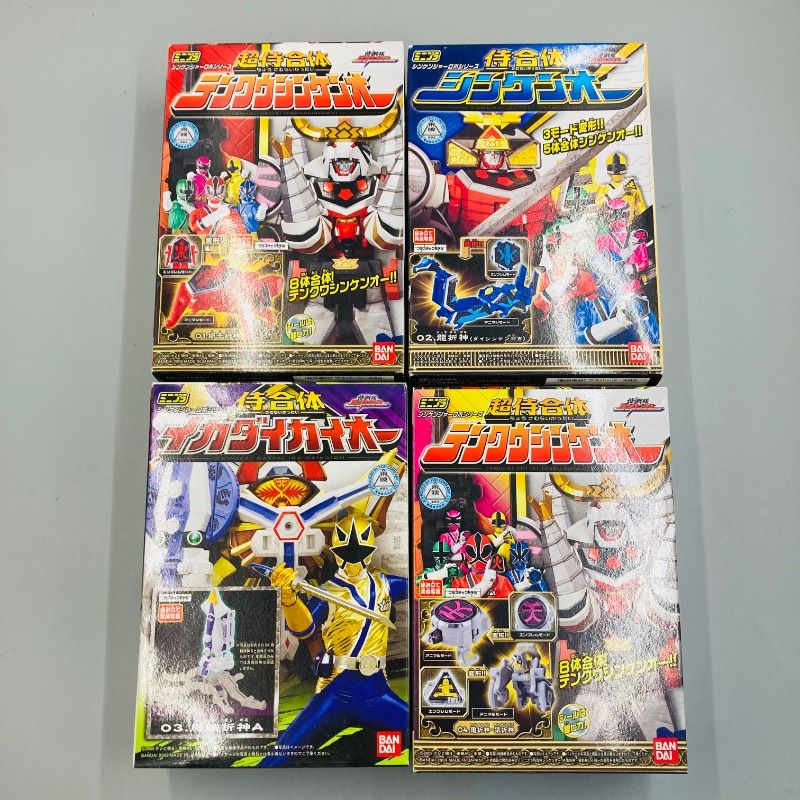 【未開封品】 【４種セット】 ミニプラ シンケンジャーロボシリーズ 超侍合体 テンクウシンケンオー シンケンオー イカダイカイオー 01.獅子折神 02.龍折神 03.烏賊折神A 04 亀折神＆猿折神 バンダイ BANDAI