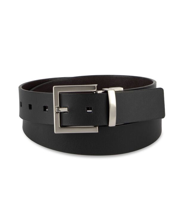 カルバンクライン メンズ アクセサリー ベルト レザー Calvin Klein Mens Reversible Rectangular Buckleather Belt BlackDark Brow