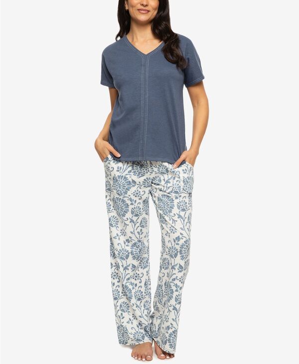 フェリナ レディース アンダーウェア ナイトウェア Vネック パンツ Tシャツ Felina Womens Josephine VNeck TShirt and Pants Pajama Set St