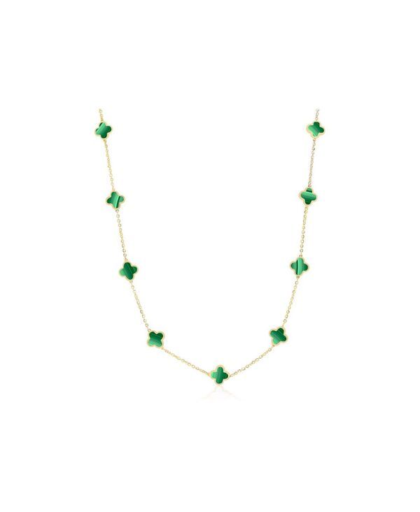 ザ・ラブリー レディース アクセサリー ネックレス・チョーカー・ペンダントトップ ミニ レース The Lovery Mini Malachite Clover Necklace Malachite