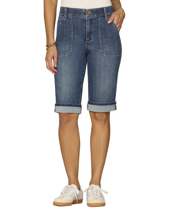 デモクラシー レディース ボトムス ハーフパンツ・ショーツ プチ ショートパンツ Democracy Petite MidRise Button Closure Bermuda Shorts Mid