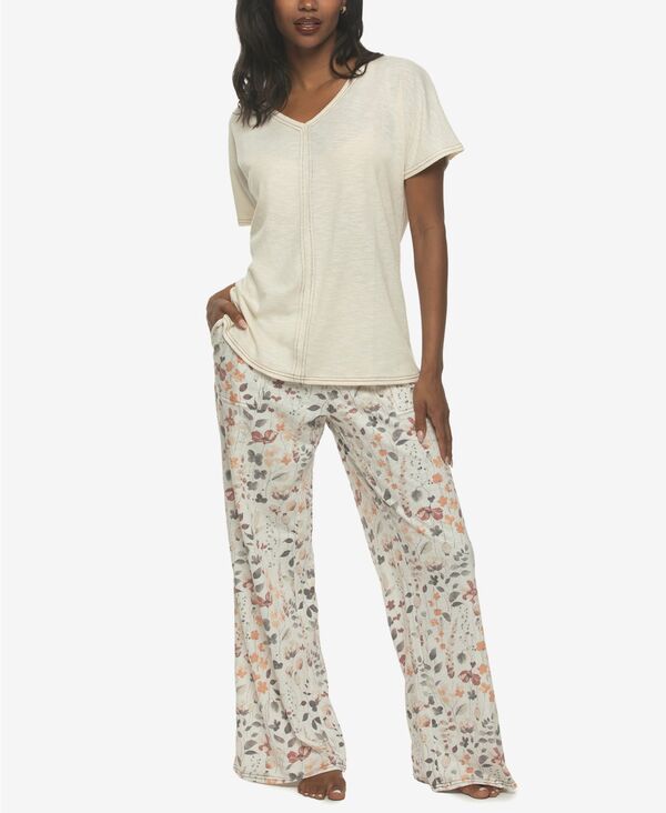 フェリナ レディース アンダーウェア ナイトウェア Vネック パンツ Tシャツ Felina Womens Josephine VNeck TShirt and Pants Pajama Set St