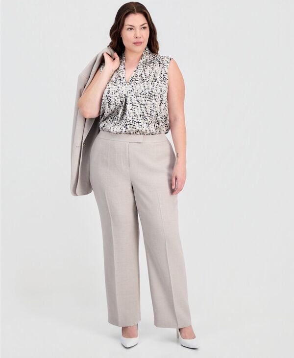 カスパール レディース ボトムス カジュアルパンツ プラスサイズ Kasper Plusize FlatFront ExtendedTab Trousersummer Straw 22,578円